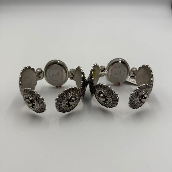 Charming Charlie Womens Bracelet Watch Lot Silver Tone Etched Needs Battery - Picture 4 of 8